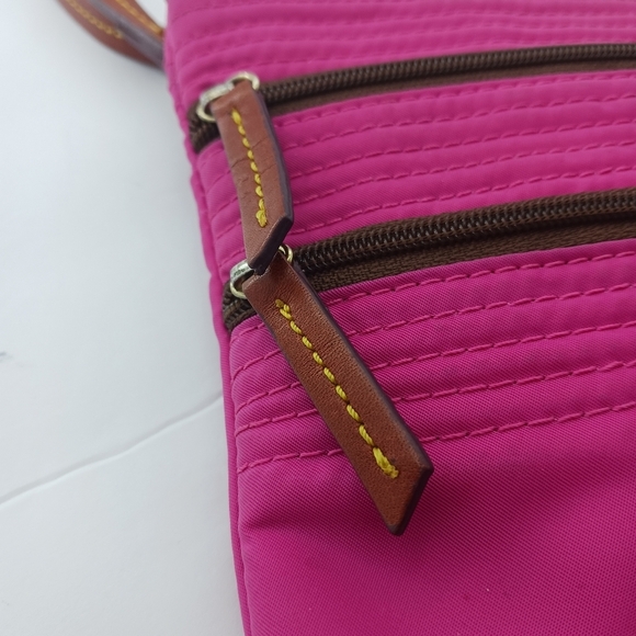 Dooney & Bourke Womens Crossbody Magenta Pink Brown - Picture 4 of 10